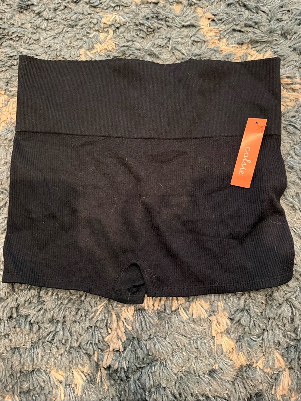 Target Black Ribbed High-Waist Bike Shorts